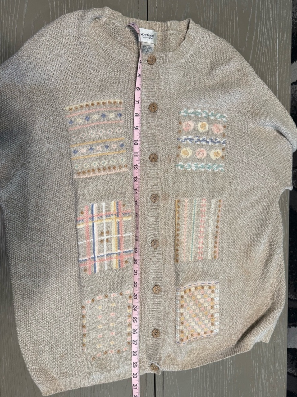 Vintage Grandma Cottagecore Cotton Blend Embroidered Cardigan Women's Size XL - Picture 7 of 9
